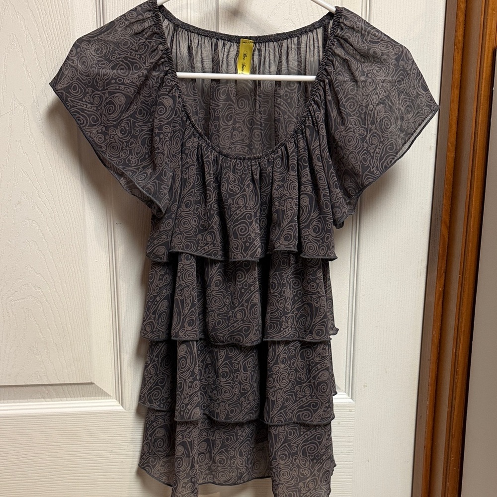 Chic Black Swirl Women's Blouse
